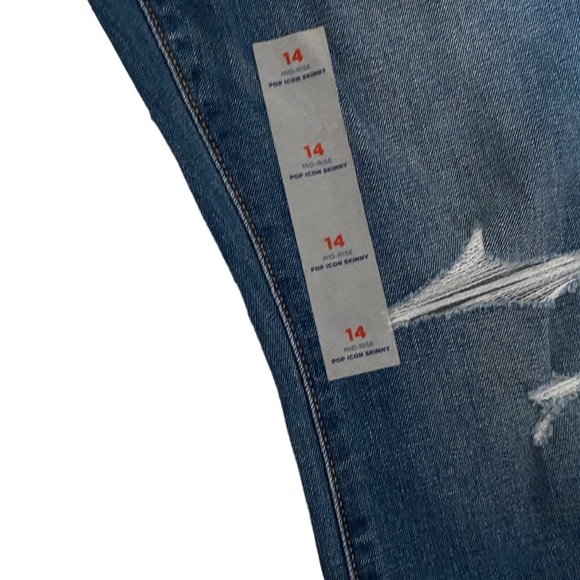 Mid-Rise Pop Icon Ripped Skinny Jeans for Women size 14 - Picture 2 of 7